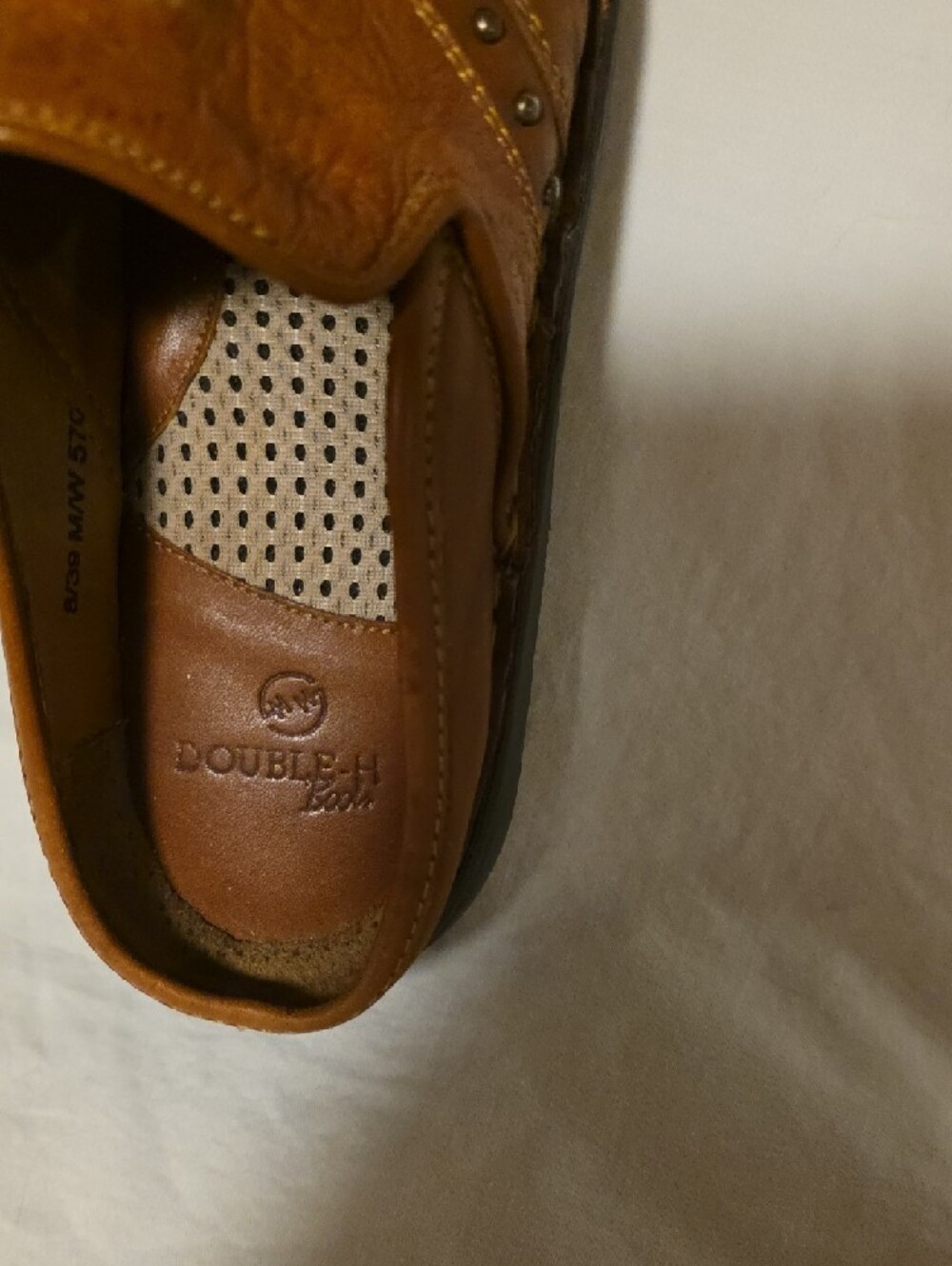 Double H Brown Leather Ankle Booties with Star Medallion - Picture 2 of 7